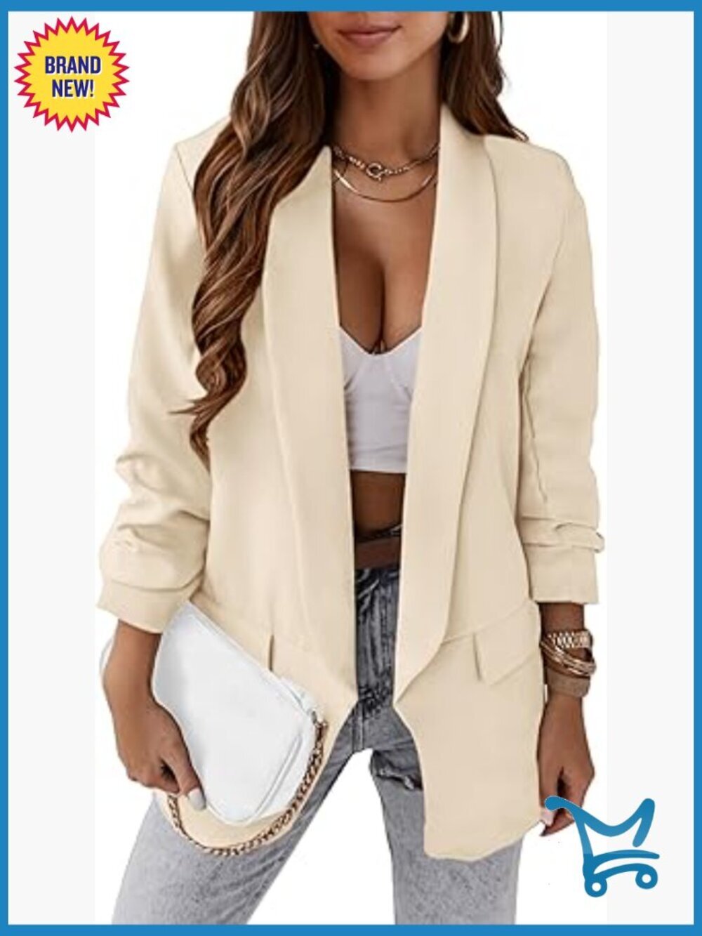 Oversized Open Front Blazer Shawl Collar Business Casual Suit Jacket Women